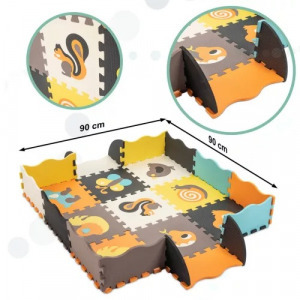 Hab szivacs puzzle 114x114cm, 25db - állatos