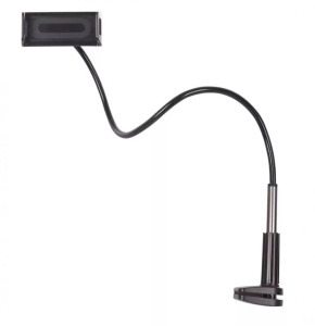 Flexibilis telefon- és tablettartó, asztalra/ágyra szerelhető, fekete