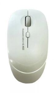 Vezeték nélküli egér, 2 üzemmód: 2.4GHz/BT 5.2, cserélhető borítás, fehér