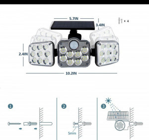 Worth Air mozgásérzékelős, falra szerelhető kültéri szolár lámpa