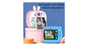 Nyuszis mini gyermek fényképezőgép azonnali nyomtatással