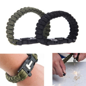 Paracord túlélő karkötő iránytűvel zöld színben