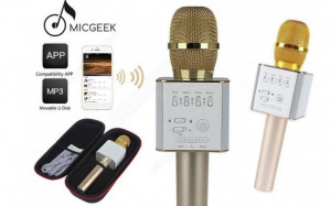 Bluetooth karaoke mikrofon és hangszóró egyben Q7