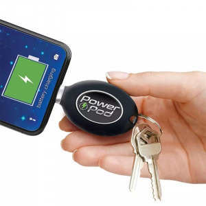 PowerPod Hordozható mini PowerBank, kulcstartó, 800 mAh, Micro USB csatlakozóval