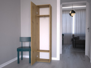 Shannan Duo tükrös szekrény, 50x180x35 cm, tölgy