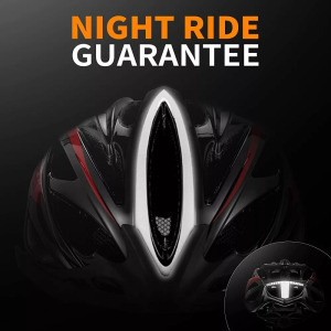 Női/Férfi kerékpáros sisak, M 54-58cm, fényvisszaverő csíkok, fekete