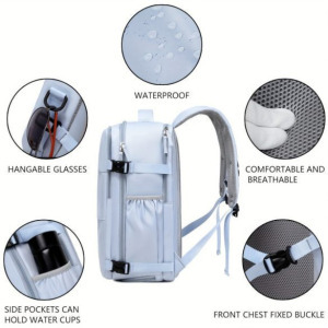 Nagy kapacitású utazó hátizsák, cipőtartó zsebbel - kék