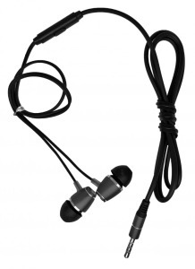 Vezetékes fülhallgató, beépített mikrofonnal, 3,5mm jack sztereó, fekete