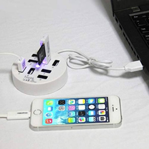Support 8 portos nagysebességű USB HUB vezérlő kényelmes elosztással -Fehér szín