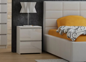 Thirassia M2 éjjeliszekrény, 30x40x30 cm, fényes fehér