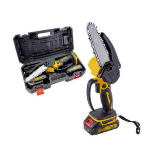 Akkumulátoros mini ágvágó láncfűrész 2 db 36V akkumulátorral