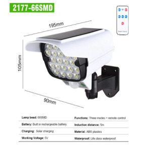 Napelemes lámpa mozgásérzékelővel - álkamera - MS-737