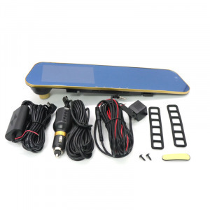 Visszapillantó tükörbe épített menetrögzítő és tolatókamera LCD kijelzővel, arany