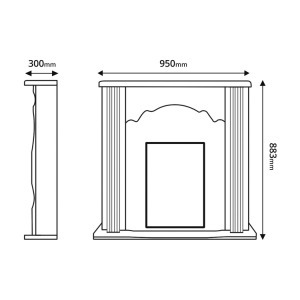 Kandallókészlet Clasic barna & Cris, 883x950x300 mm, 1500 W