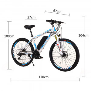 Frike Hybrid elektromos kerékpár fehér-világos kék 250W 31-61km -es hatótáv