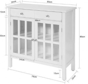 Shabby Chic üveg vitrin szekrény