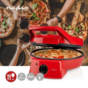 Pizzakészítő és grillsütő, 30 cm, állítható hőmérséklet, 1800 W