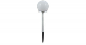 Polifach 2 LED-es kerti napelemes lámpa 10cm - gömb (P-010) -szürke 6db