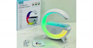 3in1 Vezeték nélküli RGB design asztali lámpa, bluetooth hangszóróval, gyorstöltővel