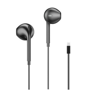 Vezetékes fülhallgató, Lightning, hangerőváltás, fekete