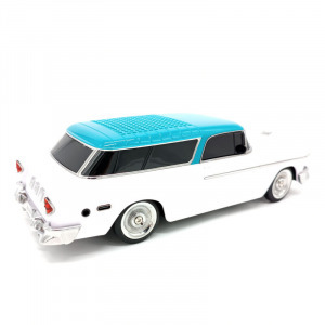 WSTER 1955-ös Chevrolet Nomad formájú Bluetooth hangszóró, USB port, TF kártyahely, fehér