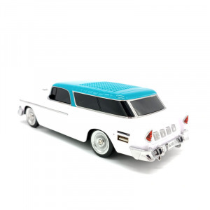 WSTER 1955-ös Chevrolet Nomad formájú Bluetooth hangszóró, USB port, TF kártyahely, fehér