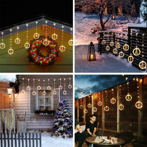 Összefűzhető Circle&Santa Claus/Mikulás LED Körök, 3m, 8mód, 4szín, 10gömb