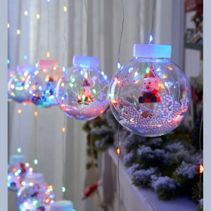 Összefűzhető Circle&Santa Claus/Mikulás LED Körök, 3m, 8mód, 4szín, 10gömb