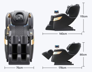 Tokió Prémium bézs-szürke masszázs fotel