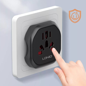 Ldnio univerzális utazó adapter, EU-s aljzatba, EU/UK+AU+USA+CN csatlakozó