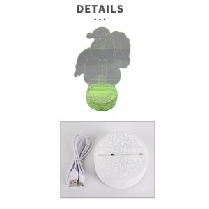 3D LED Karácsonyi ablakdísz, mikulásos ünnepi fény, 7szín, USB, 20cm magas