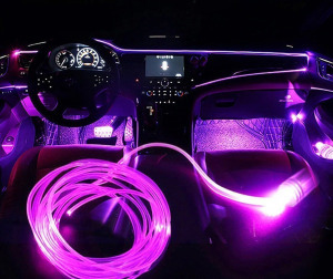 Műszerfal LED csík, autós dekor szalag zöld