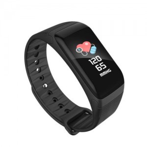 F1 Plus Smart Fitness karkötő fekete színben