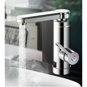 Inox átfolyós vízmelegítő csaptelep kijelzővel, alsó bekötésű 3000W Inox átfolyós vízmelegítő csaptelep kijelzővel, alsó bekötésű 3000W