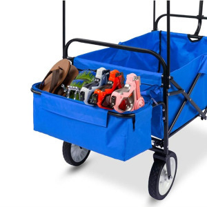 Összecsukható kocsi tetővel, húzható-tolható, sötétkék