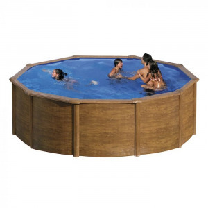Pontaqua Kit Wood kerek fémfalas családi medence szett 4,6 x 1,2 m