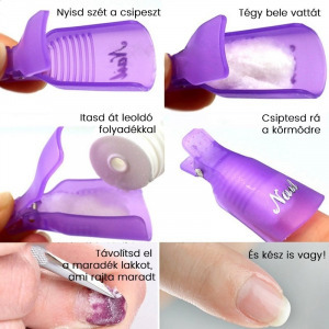 Gél lakk leoldó csipesz lila