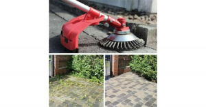 Gyomeltávolító kefe fűkaszához - 15 cm, térkő tisztító