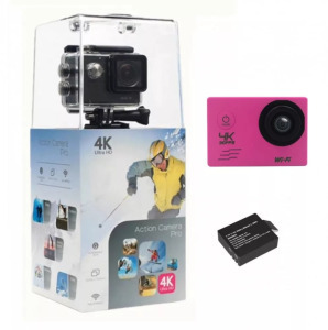 Sportkamera, WiFi-s 12MP akciókamera FullHD, 30m-ig vízálló, A+ 170°, pink