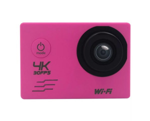 Sportkamera, WiFi-s 12MP akciókamera FullHD, 30m-ig vízálló, A+ 170°, pink