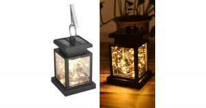 Napelemes lámpás fényfüzérrel