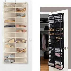 Ajtóra szerelhető cipőtároló - fekete színű