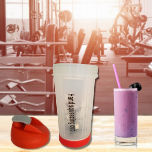 Hordozható kézi smoothie készítő mixer - shaker pohár 450 ml - narancs