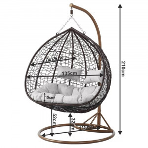 Függőfotel 135x115x210cm barna Babilon-XXL-Brown