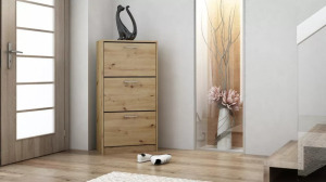 Shannan Paula cipősszekrény, 60x116x28 cm, tölgy