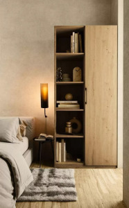 Shannan RD-80 polcos szekrény, 80x182x30 cm, tölgy