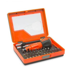 Racsnis mini csavarhúzó szett - 36 bitfejjel - toldóval