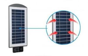 Intelligens mozgásérzékelős LED solar integrált napelemes 30W-os utcai lámpa