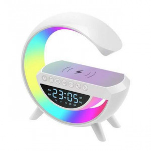 Vezetéknélküli telefontöltő, bluetooth hangszóró és rgb led lámpa