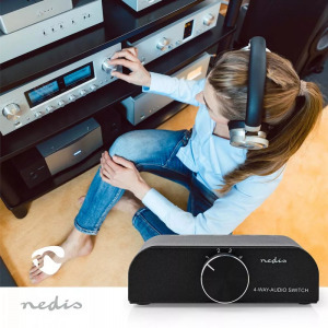 Nedis analóg audio kapcsoló, 4 portos